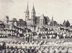 Das Kastulusmünster und die Kirche um 1644