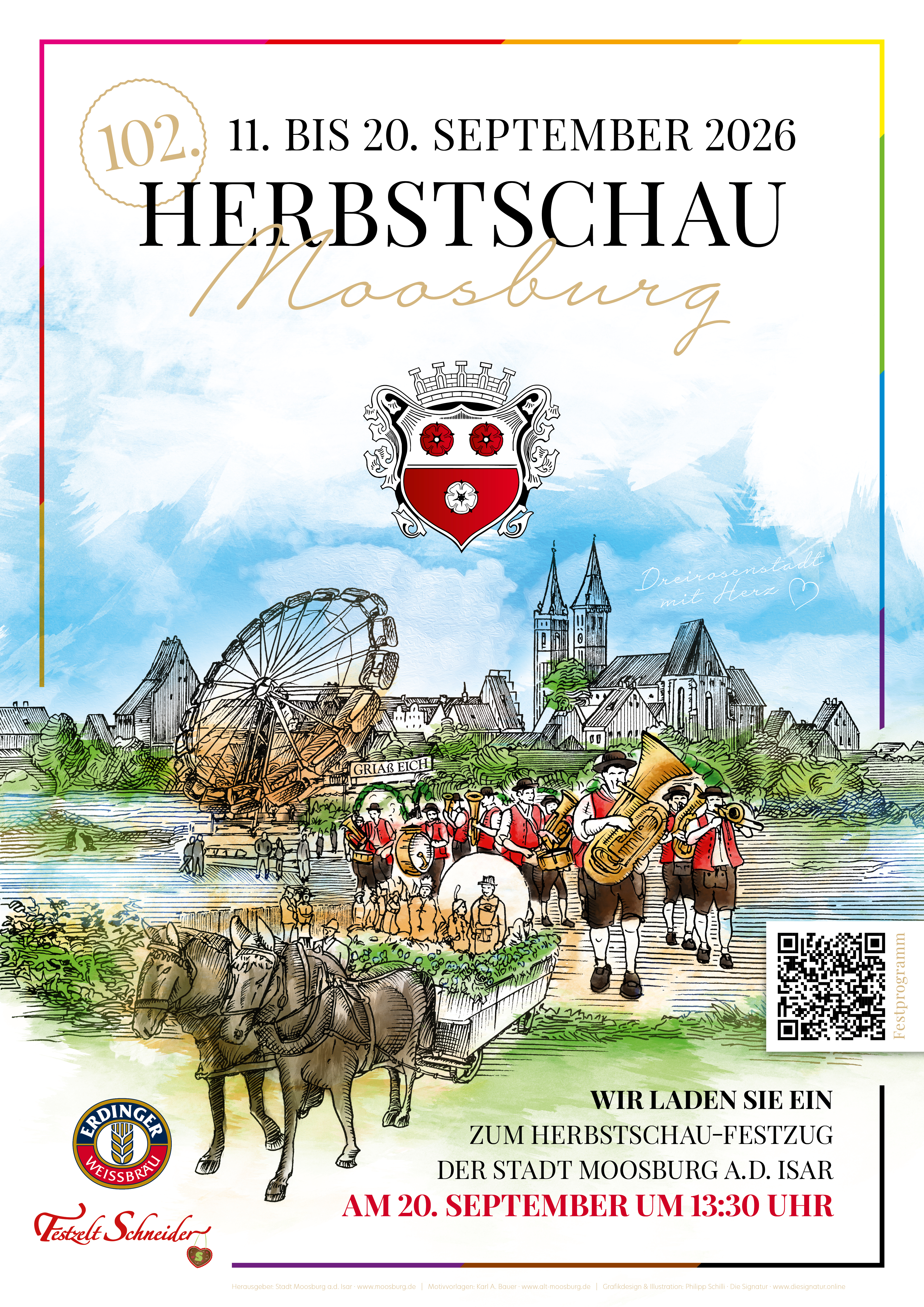 Web Stadt Moosburg Herbstschau 2026 Poster+QR
